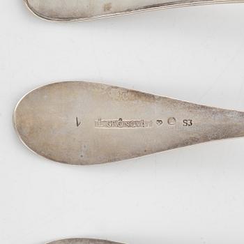 Nine Swedish Silver Spoons, 18-19th Century.