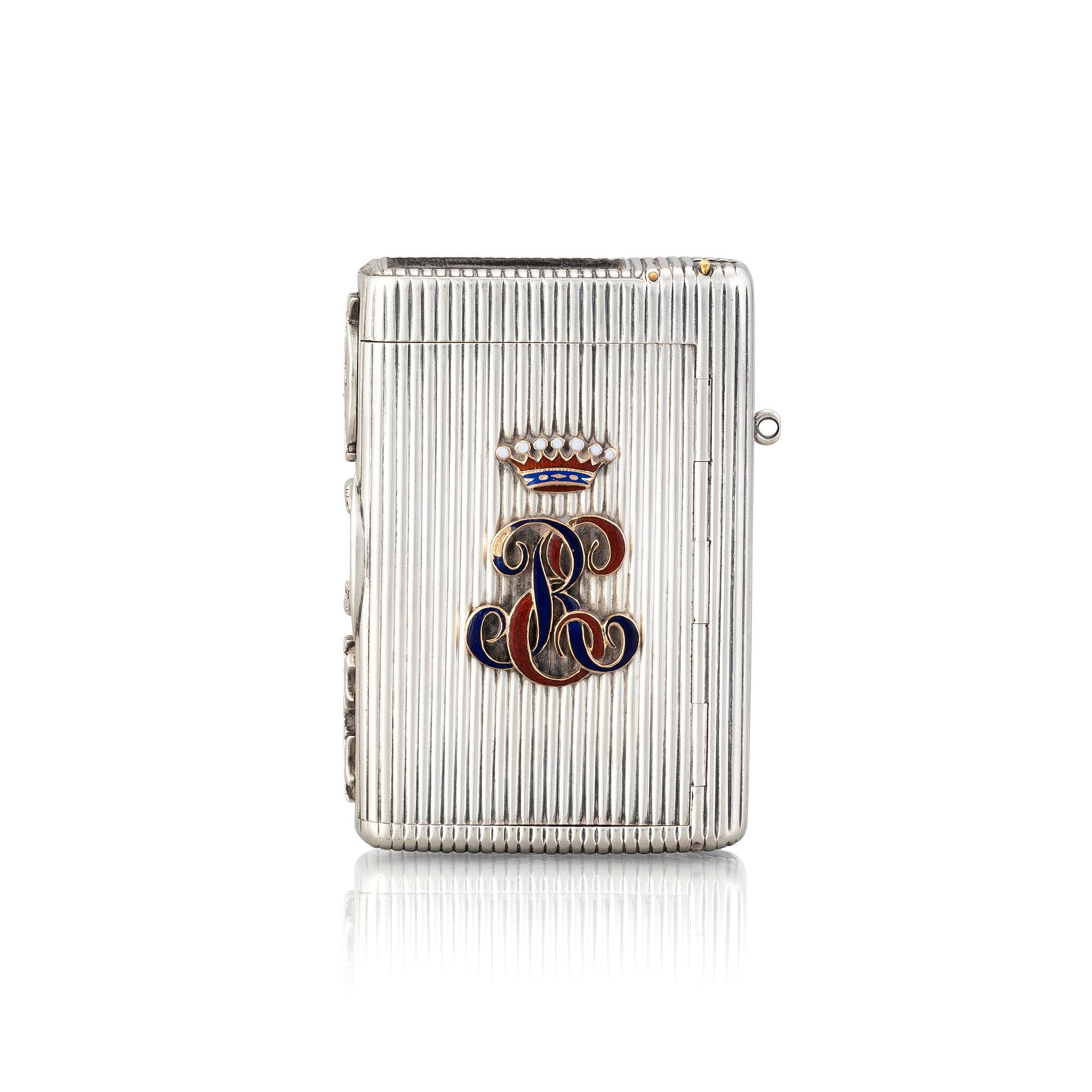 Ciggarettetui, silver, Ryssland. S:t Petersburg ca 1860 samt svenska importstämplar.