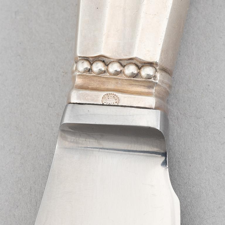 Johan Rohde, a 'Konge/Acorn' sterling silver cake knife, Georg Jensen, Denmark, after 1945.