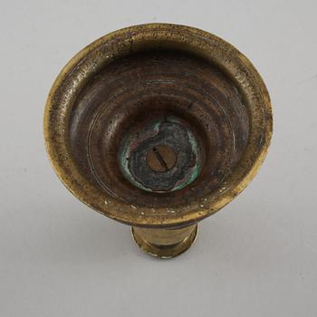LJUSSTAKE, mässing, barock, 1700-tal.