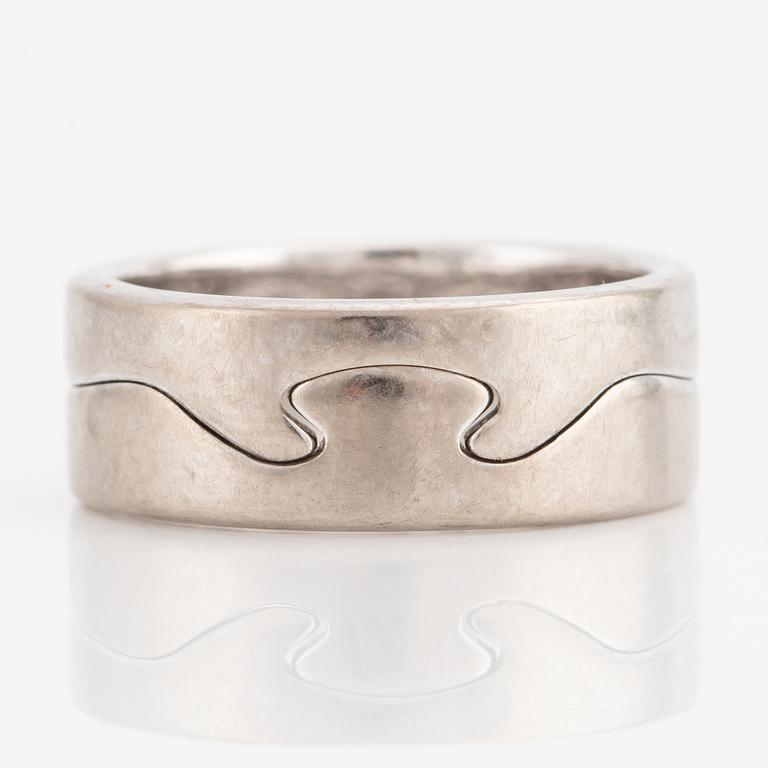 Georg Jensen, ring, "Fusion", two parts, 18K white gold.