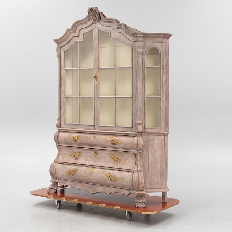 A painted Rococo style cabinet, early 20th Century.