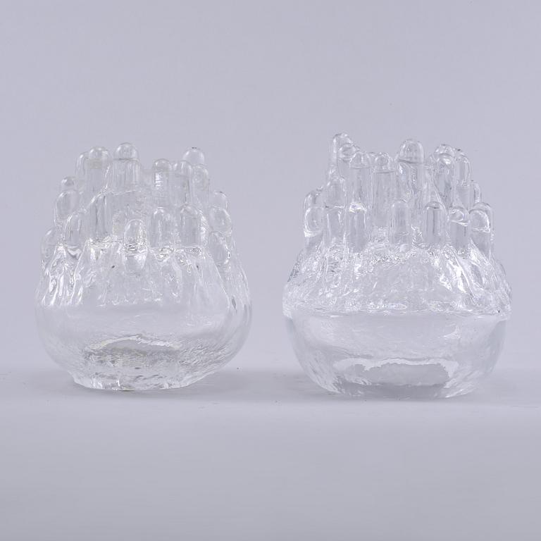 LJUSLYKTOR, ett par, glas, Göran Wärff, Kosta, signerade, 1900-talets andra hälft.