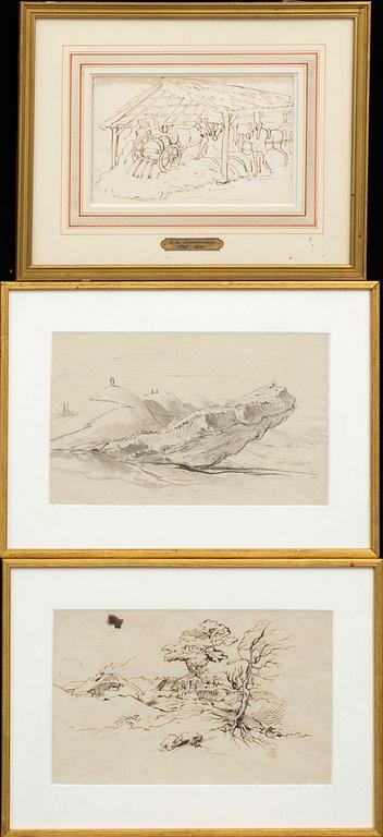 CARL AUGUST EHRENSVÄRD, ascribed a set of three ink drawings.