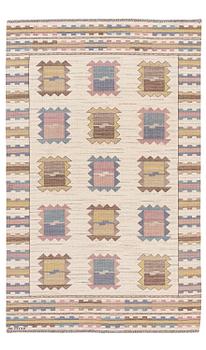 243. Märta Måås-Fjetterström, a carpet 'Ljusa plador', flat weave, c. 262 x 162 cm, signed AB MMF.
