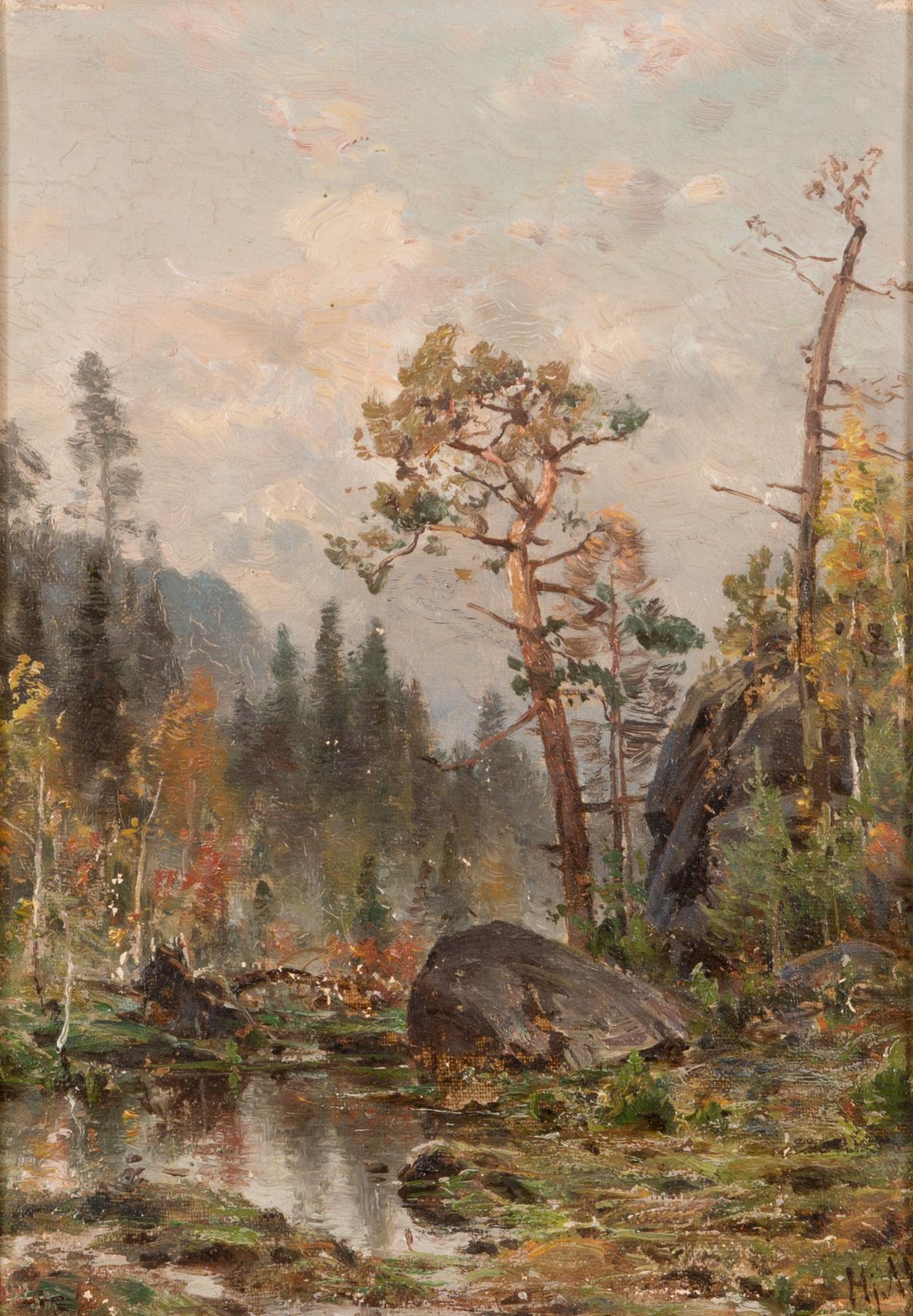 Hjalmar Munsterhjelm, olja på duk, signerad.