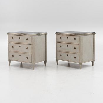 A pair of Gustavian chests of drawers, early 20th century.