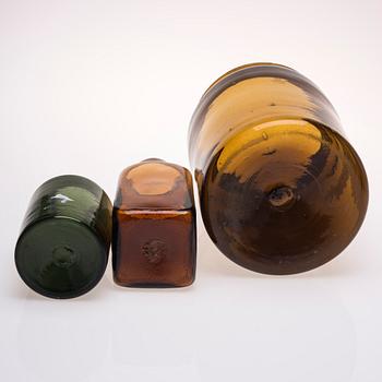 BURKAR, 3 st, glas, Finland 1800-tal.
