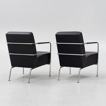 Gunilla Allard, a pair of leather upholstered 'Cinema' easy chairs, Lammhults.