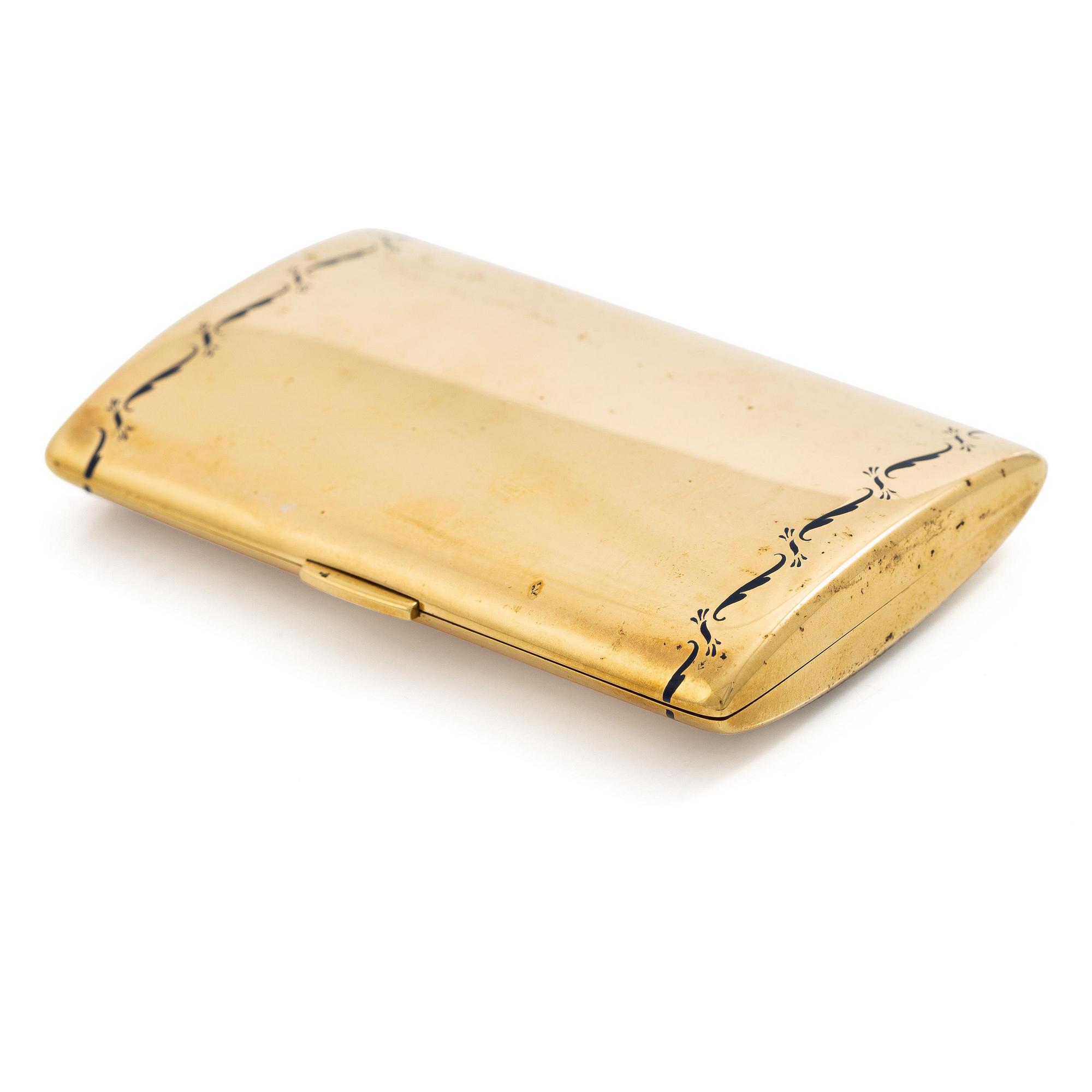 W.A. Bolin a case 18K gold with enamel, 1920.