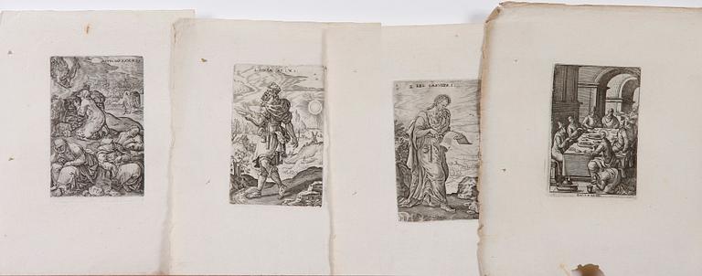 KOPPARSTICK ,33 st, bla efter J. Bourdon, 1700-1800-tal.