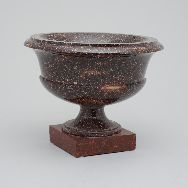 A Swedish Empire 19th century porphyry bowl.