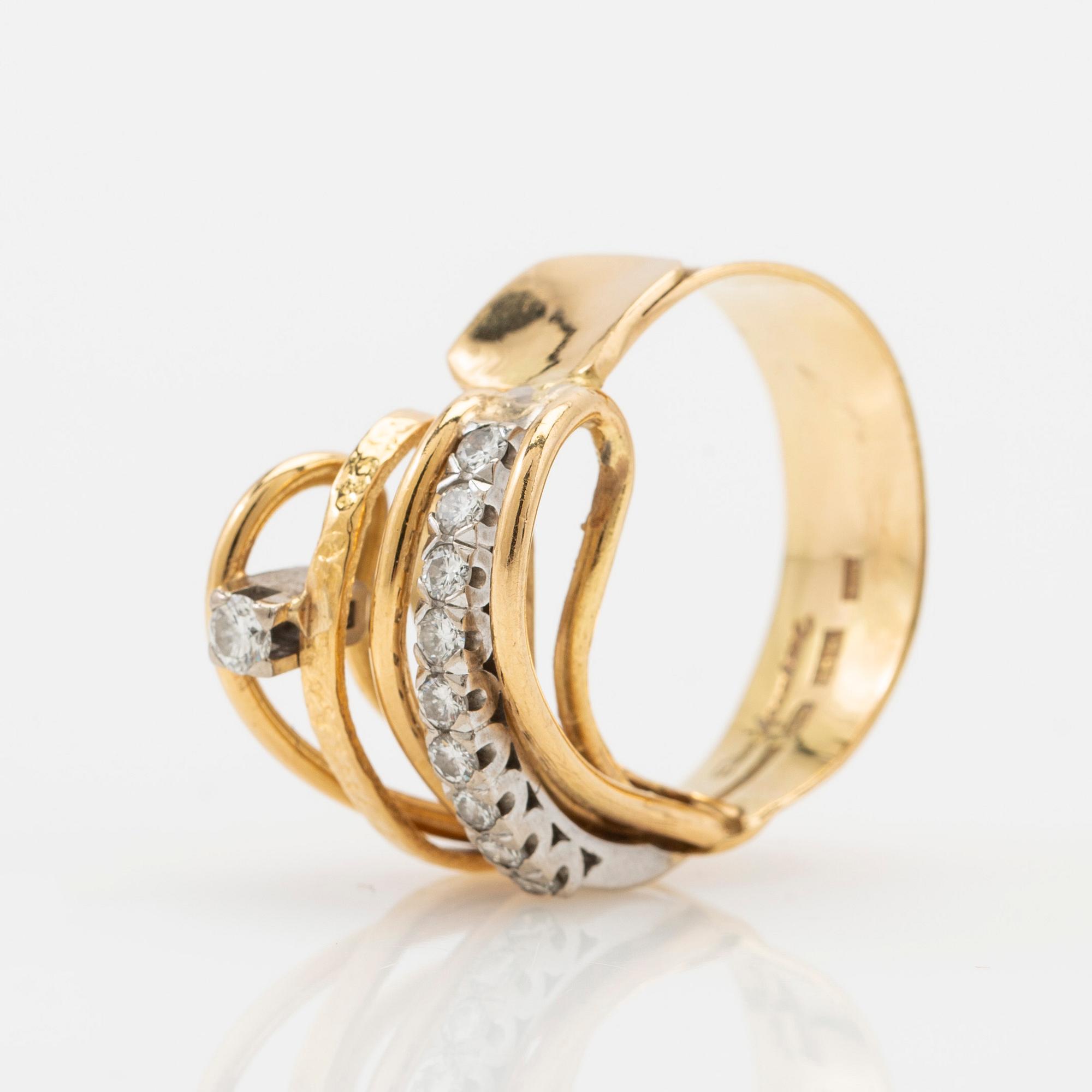 Elon Arenhill, ring, 18k guld med diamanter.