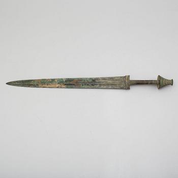 A south Caspian bronze sword cica 1000 B.C. with a probably later pommel.