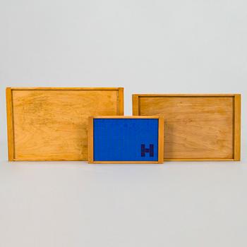 Aino Aalto, a set of three mid-20th-century wooden trays Ahlström Varkauden tehtaat for Artek, Finland.