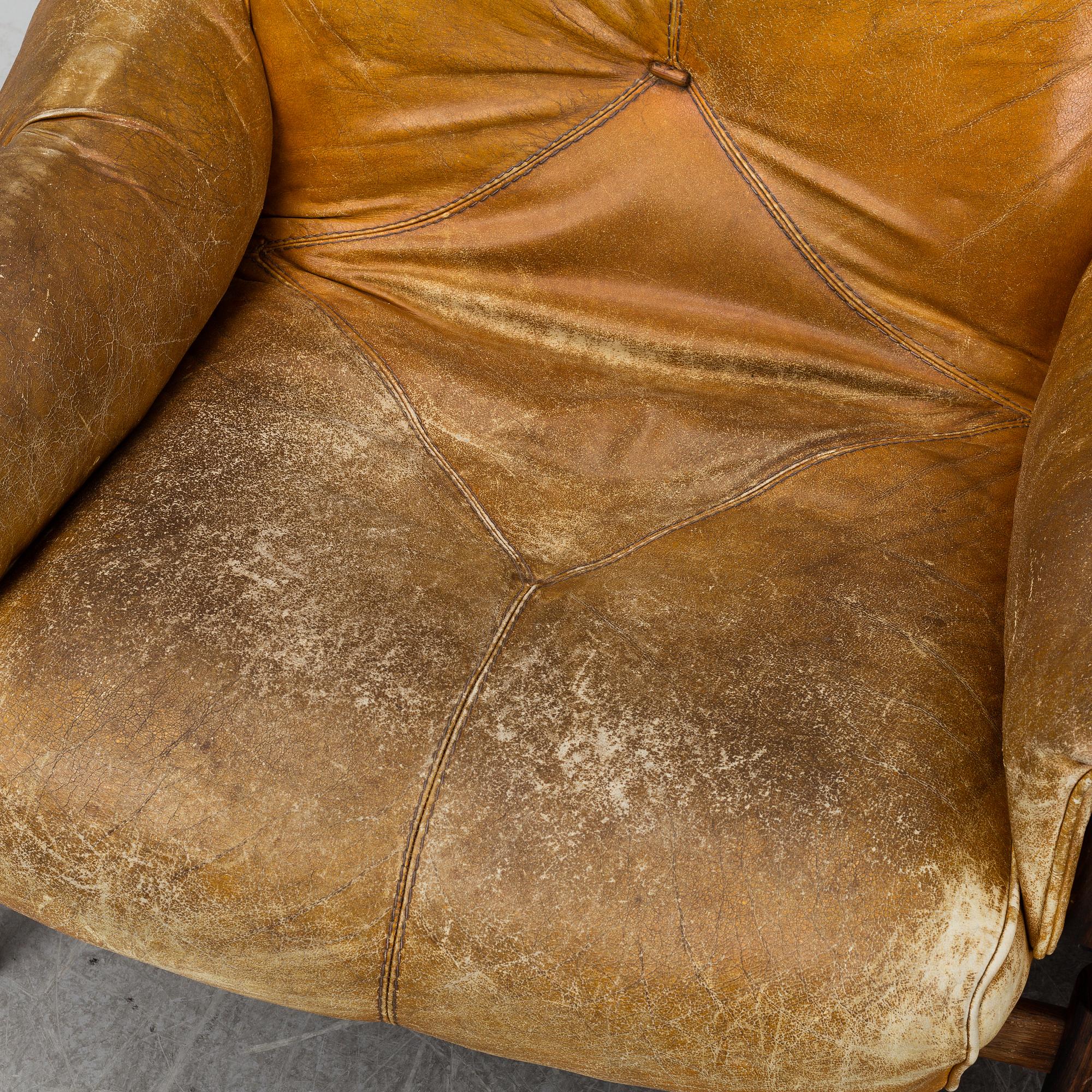 PERCIVAL LAFER, a pair of leather and rosewood easy chairs, MP Lafer, Brasil, 1960/70s.