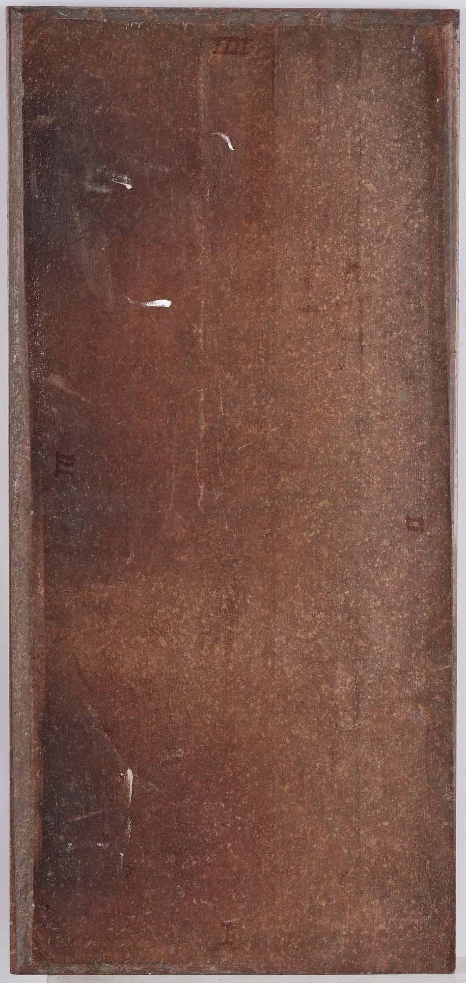 A table with granite stone top from Älvdalen, first part 19th century on a later metal stand.