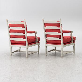 A pair of armchairs, late 20th Century.