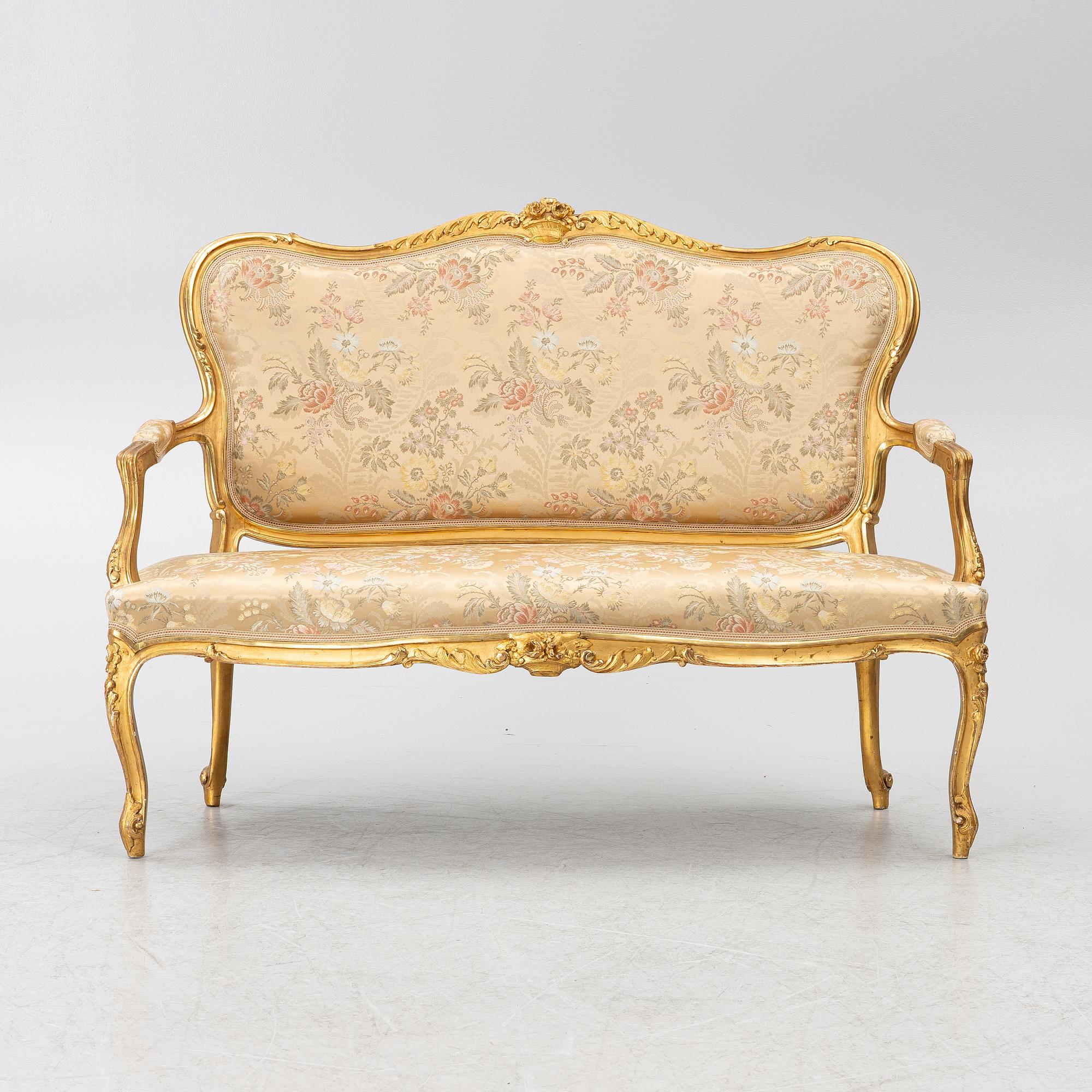 Soffa, rokokostil, 1900-talets första hälft.