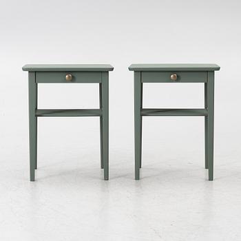 Bedside tables, a pair, mid-20th century.