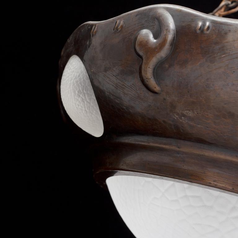 An Art Noveau ceiling light, early 20th century.