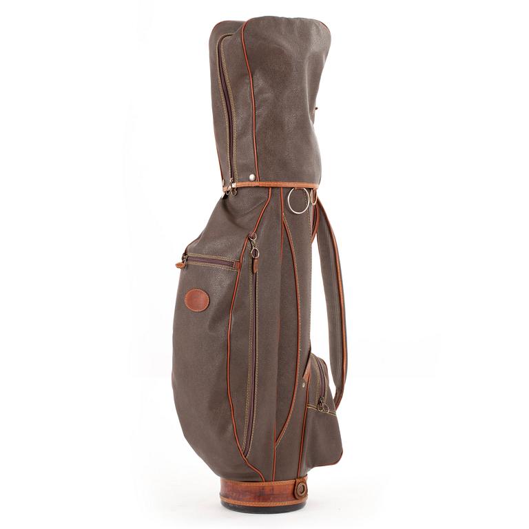 MULBERRY, golfbag with clubs, 1990s.