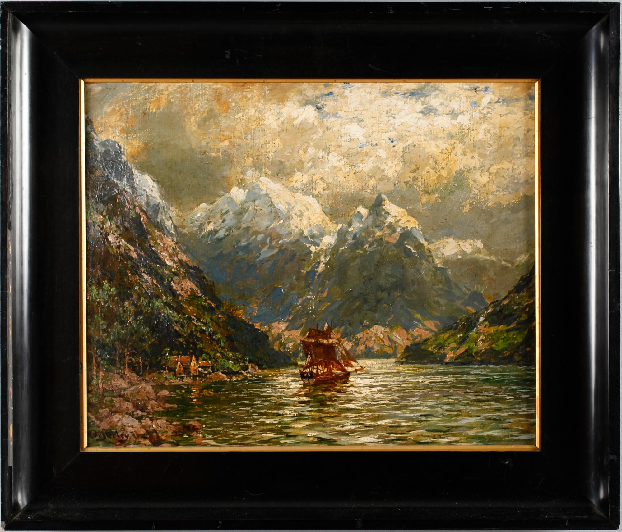 CARL AUGUST OESTERLEY, olja på pannå, signerad.