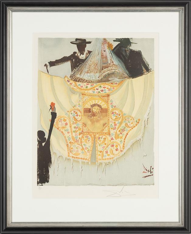 Salvador Dalí, a lithograph in colours, signed 80/125.