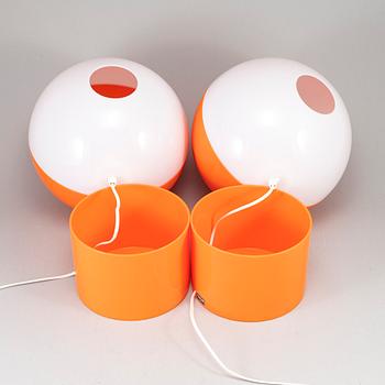 UNO & ÖSTEN KRISTENSSON, a paur of 'Luno table lights, Luxus, 1970's.