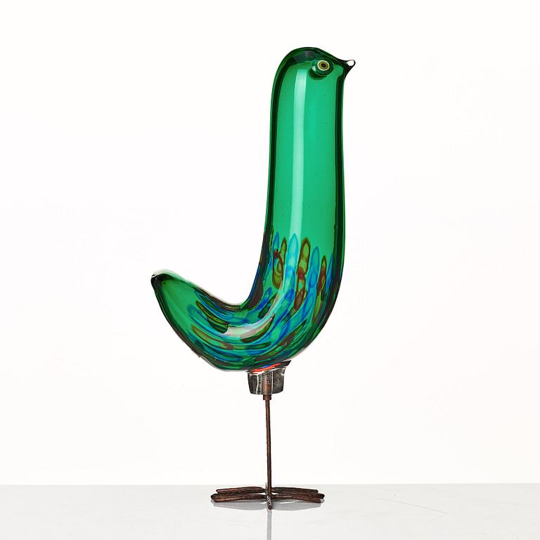 Alessandro Pianon, skulptur, fågel, "Pulcino", Vistosi, Murano, Italien 1960-tal.