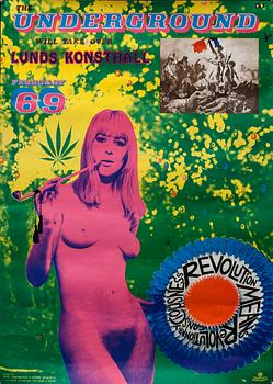 STURE JOHANNESSON, utställningsaffisch, färgoffset, 1969.