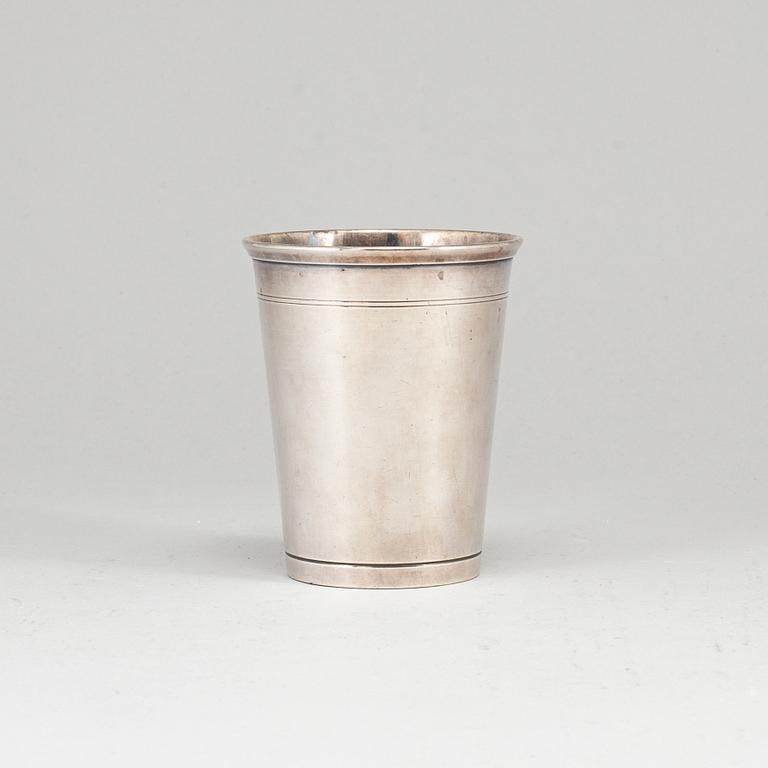 A Swedish 20th century silver vase/beaker, mark of WA Bolin, Stockholm 1964.