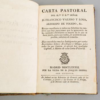 BÖCKER/HÄFTEN, 5 st, bl a om religion, Spanien, 1700-1800-tal.