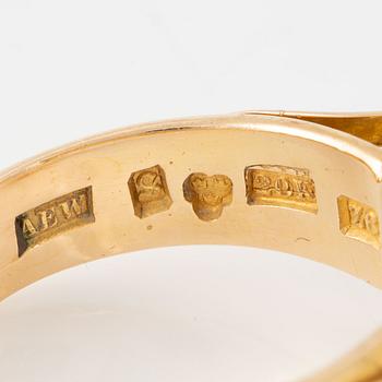 Ring, 20K gold with aquamarine.