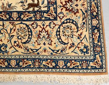 Matto, semi-antique/old Nain, part silk, ca 250,5 x 162 cm.