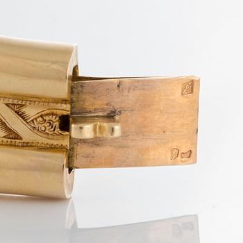 Labitte Frères armband 18K guld med emaljdekor samt rosenslipade diamanter och pärlor.
