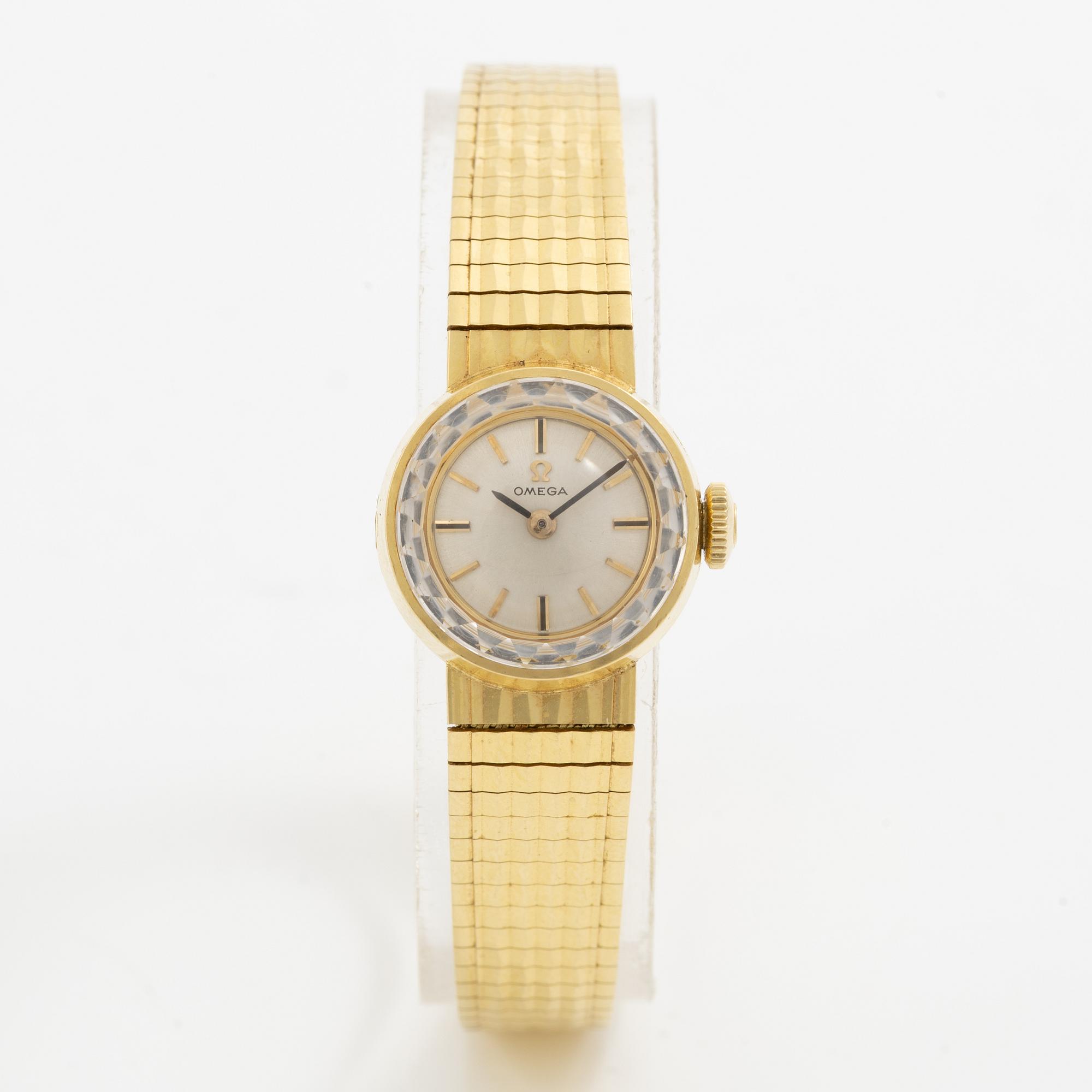 Omega, wristwatch, 18K gold, 17 mm.
