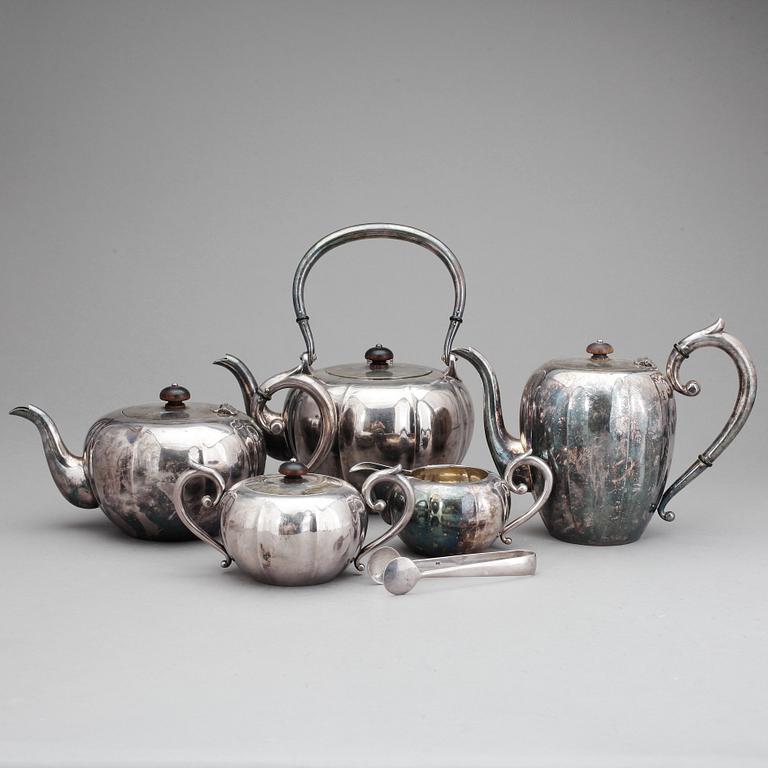 KAFFESERVIS, 6 delar, silver, Japan, 1900-tal. Vikt ca 2375 gr.