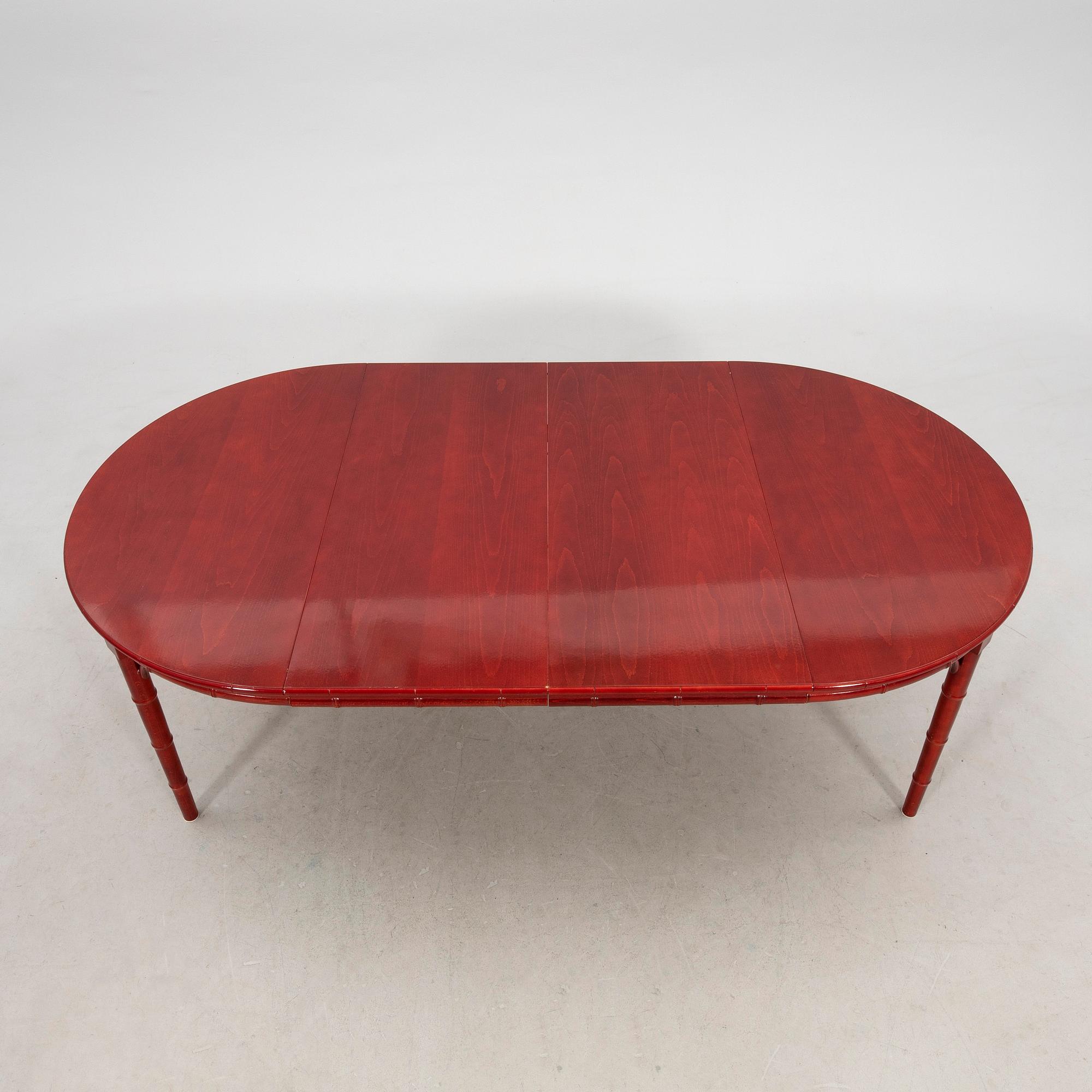 A seven-piece dining suite by Miranda of Sweden, second half of the 20th century.