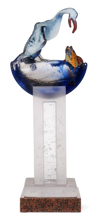 A unique Kjell Engman glass sculpture, Kosta Boda, Sweden 2002.