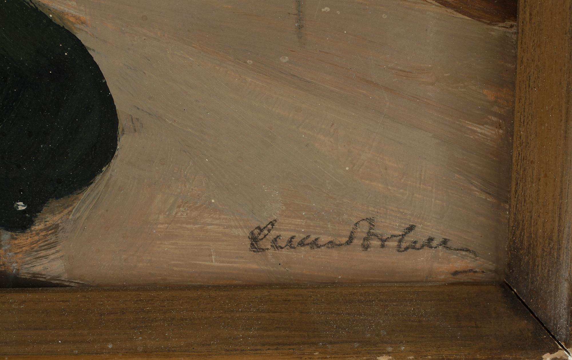 SIXTEN LUNDBOHM, olja på pannå, sign o dat 1952.