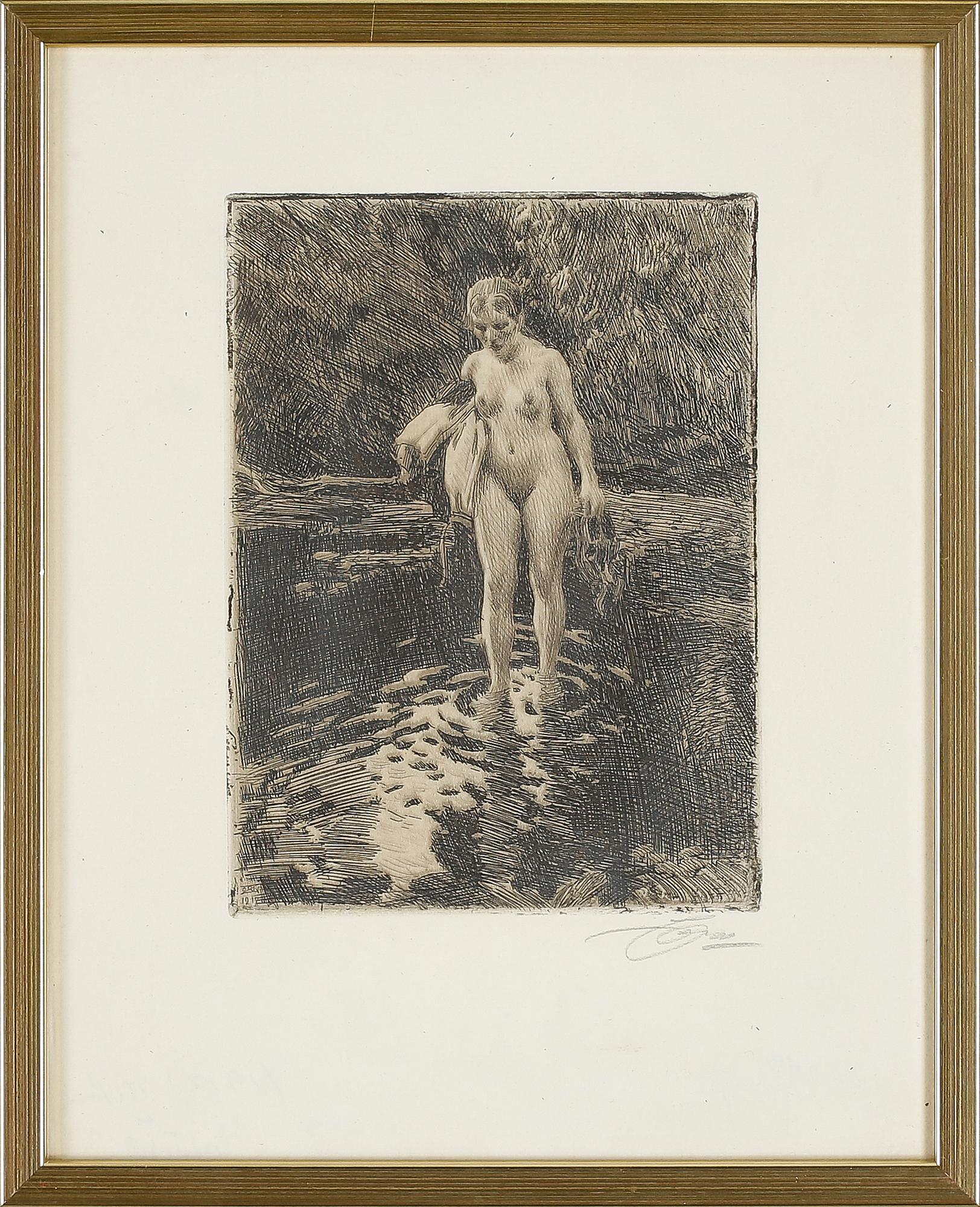 ANDERS ZORN, etsning, signerad och daterad 1912 i plåten.