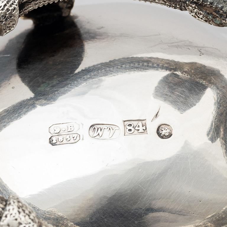 A Russian silver bowl on foot, mark of Adolf Masche, assay master Edward Brandenburg, St. Petersburg 1857.