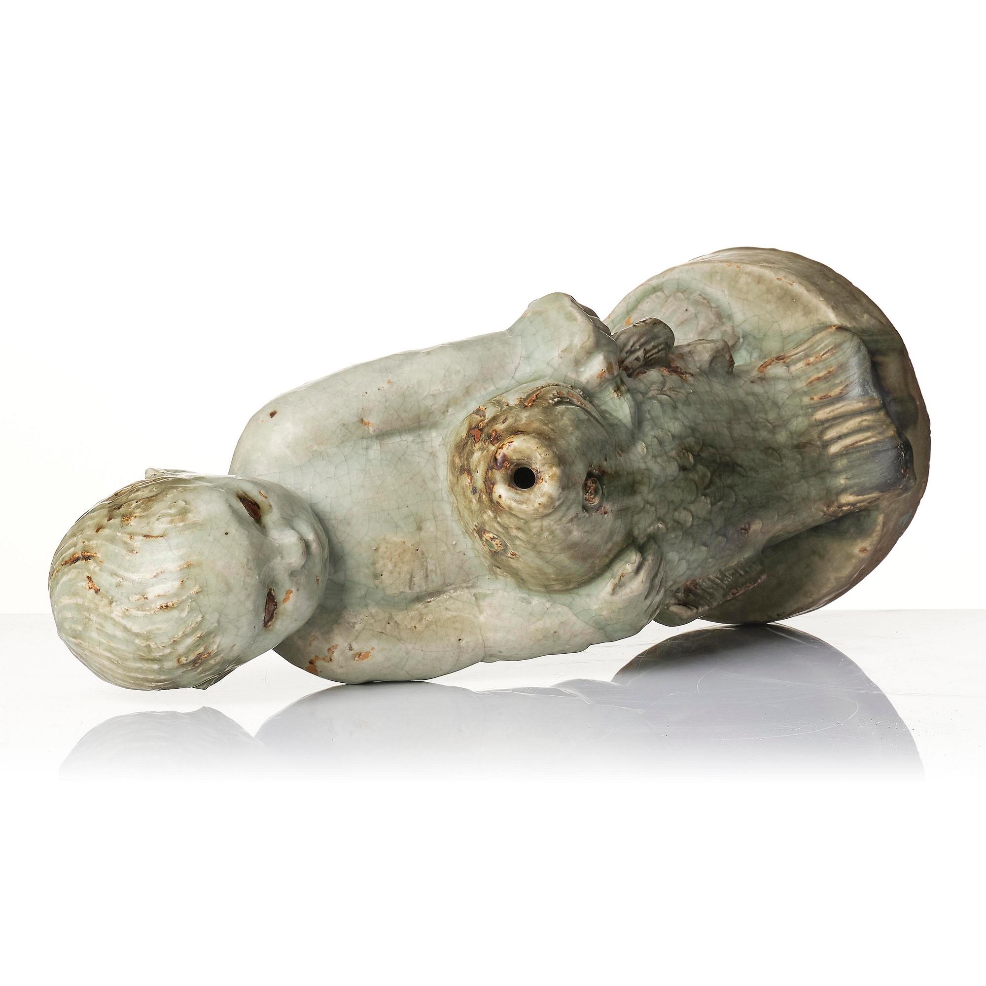 Michael Schilkin, a stoneware sculpture, in two parts, Arabia, Finland, 1940s.