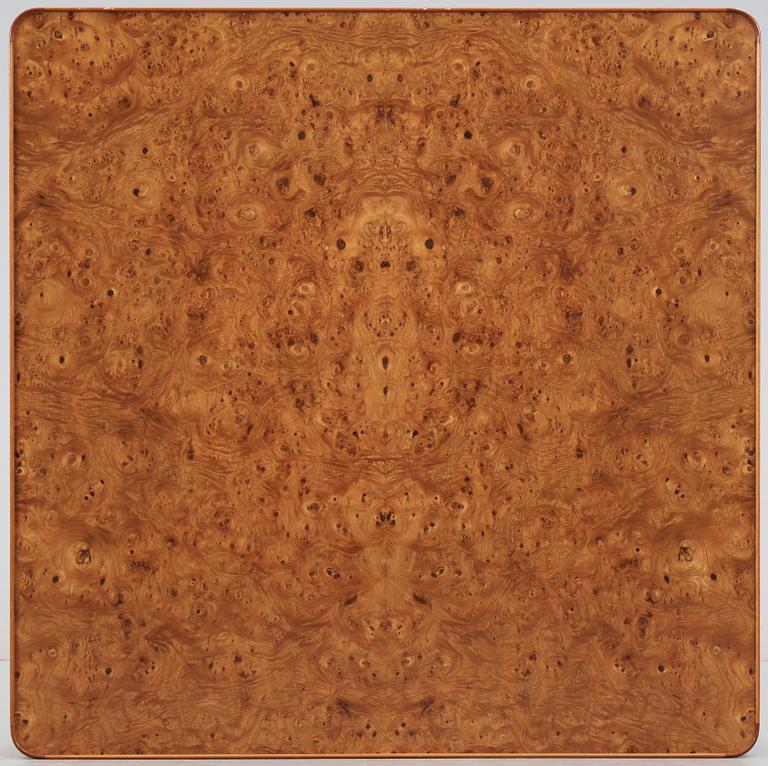 A Josef Frank mahogany and elm burr wood top sofa table,