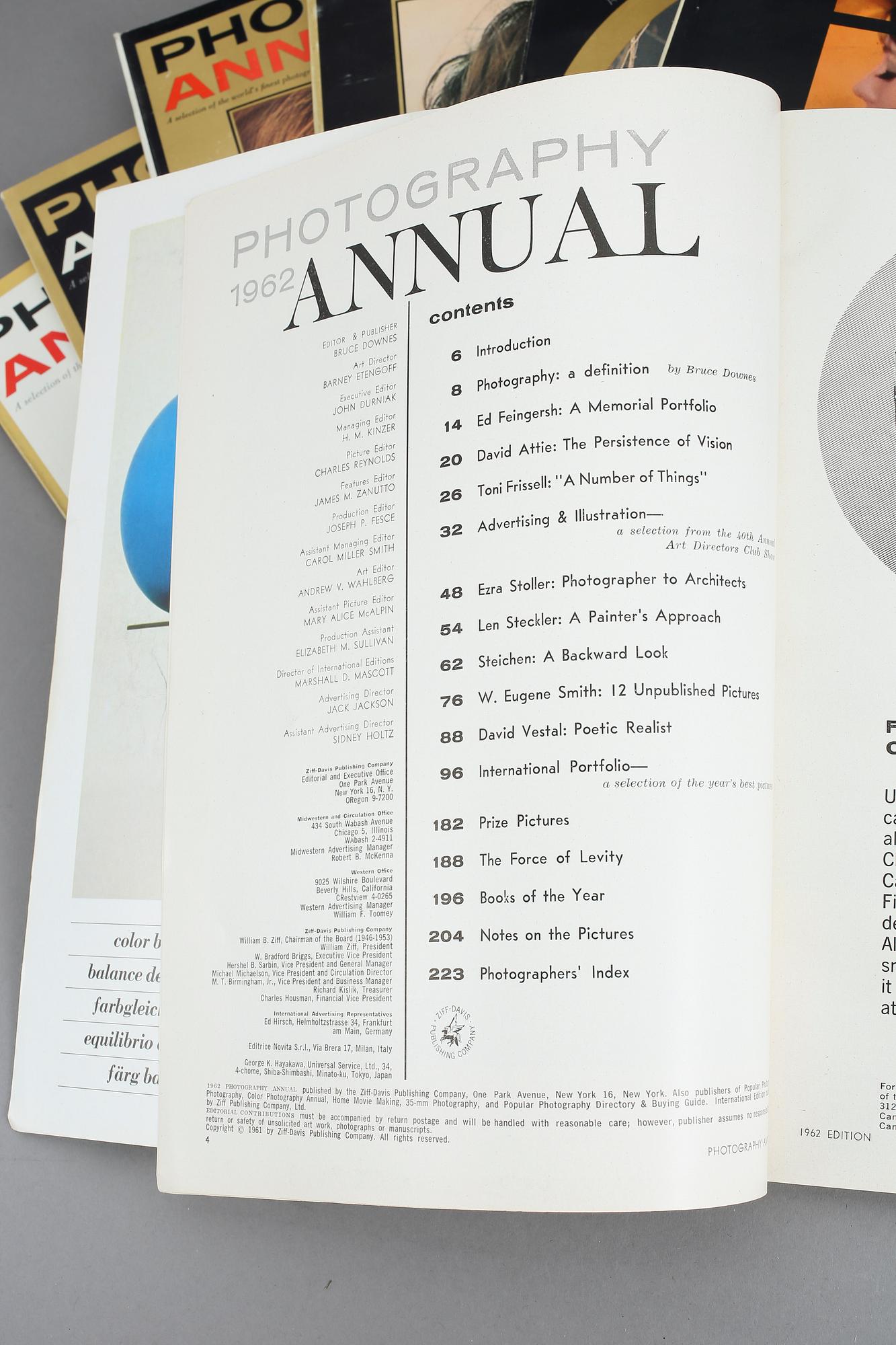 TIDNINGSMAGASIN, 8 st, Photography Annual, 1960-tal.