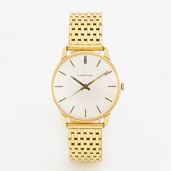 Certina, armbandsur, 18K guld, 34 mm.