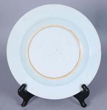 LOCKASK samt TALLRIK, porslin, Kina, 1700/1800-tal.
