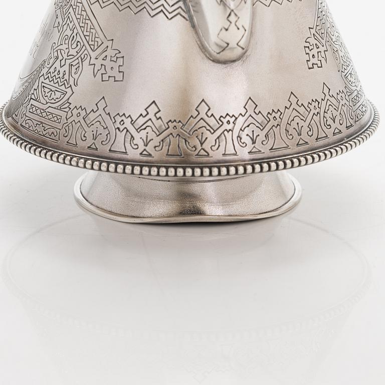 Edvard Kortman, kaffeservis, 3 delar, silver, S:t Petersburg, 1886.