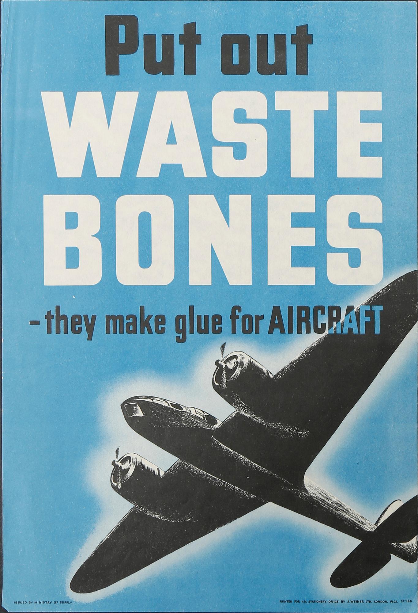 KRIGSAFFISCHER, 7 st, bla Housewives! Please finish travelling by 4 o`clock, England 1940-tal.